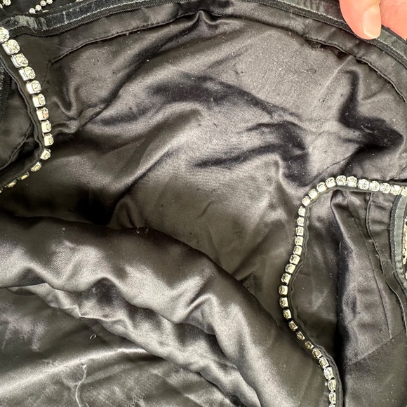 RETROFETE Juliette Embellished Crystal Fringe Black Silver Mini Dress - SMALL - Picture 7 of 14